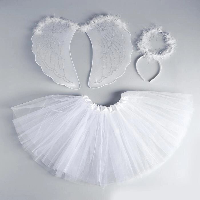Карнавальный набор 'Ангел', 3 предмета крылья, юбка, ободок от компании Интернет-магазин "Flap" - фото 1