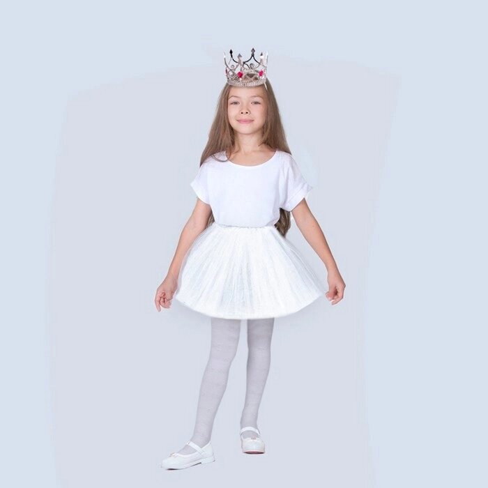 Карнавальный набор 'Королева', корона, юбка, цвет белый от компании Интернет-магазин "Flap" - фото 1