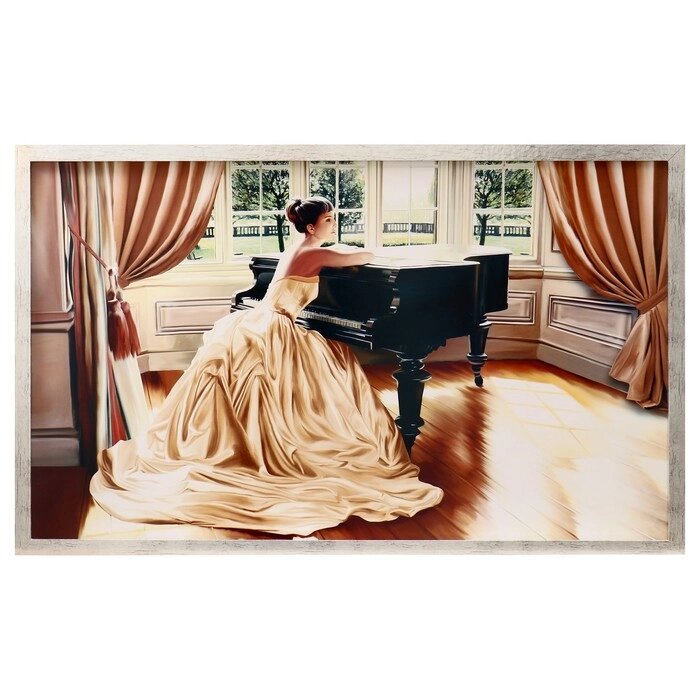 Картина 'Девушка и рояль' 66х106см рамка микс от компании Интернет-магазин "Flap" - фото 1