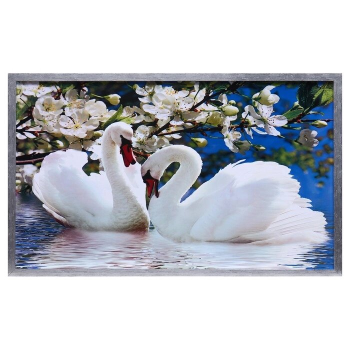 Картина 'Два Лебедя' 66х106см рамка МИКС от компании Интернет-магазин "Flap" - фото 1
