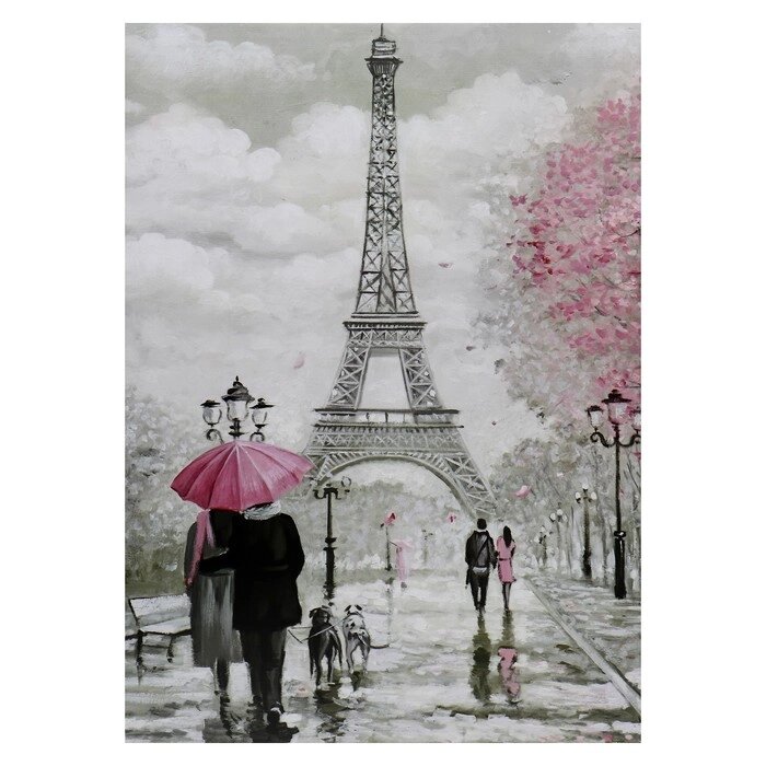 Картина-холст на подрамнике 'Любовь в Париже' 50х70 см от компании Интернет-магазин "Flap" - фото 1