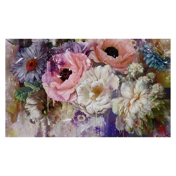Картина-холст на подрамнике 'Нежные цветы' 60х100 см от компании Интернет-магазин "Flap" - фото 1