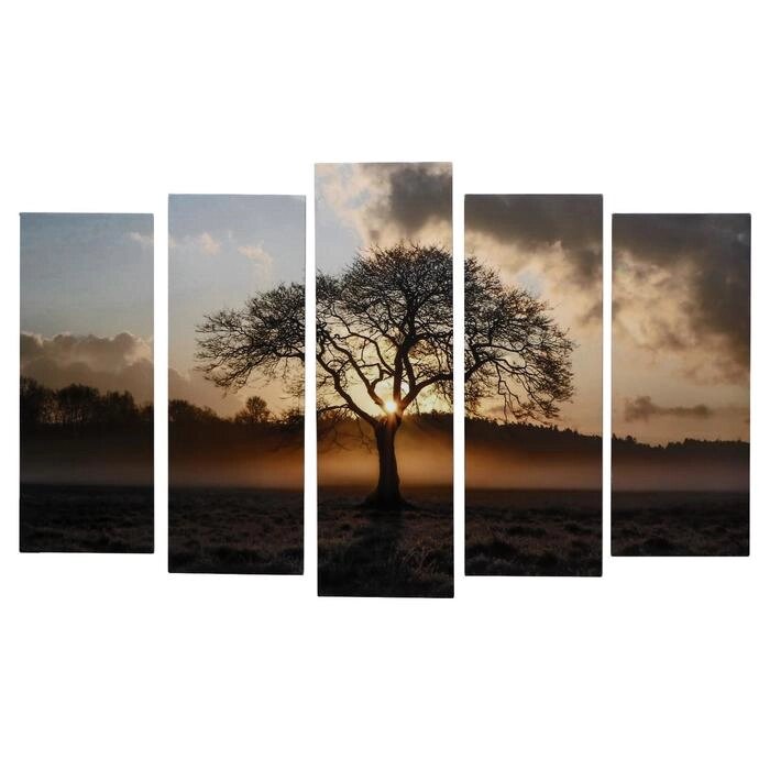 Картина модульная на подрамнике 'Дерево жизни' 125х80 см (1-25х80 2-25х70 2-25х63) от компании Интернет-магазин "Flap" - фото 1