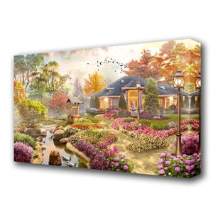 Картина на холсте 'Цветочный сад' 60*100 см