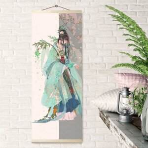 Картина по номерам 35 x 88 см 'Панно'Девушка в кимоно' 29 цветов