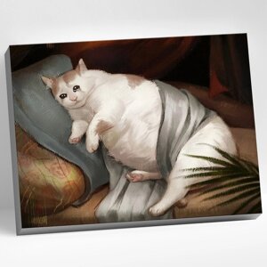Картина по номерам 40 x 50 см 'Толстый котик' 23 цвета