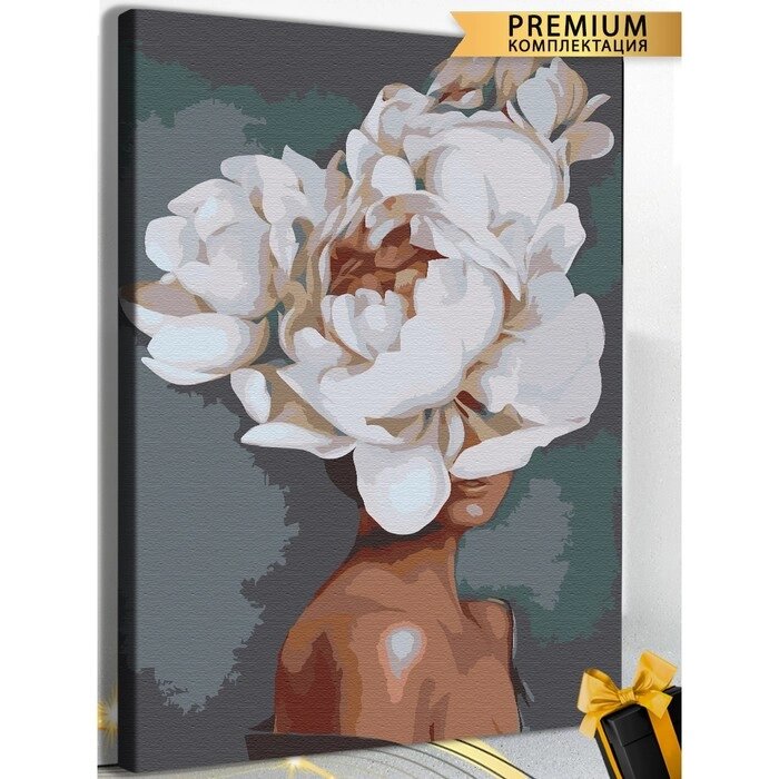 Картина по номерам 'Девушка и цветок' холст на подрамнике, 40 x 60 см от компании Интернет-магазин "Flap" - фото 1