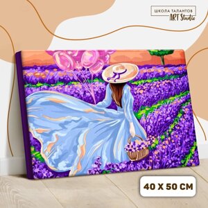 Картина по номерам на холсте с подрамником 'Девушка с шарами' 40 x 50 см