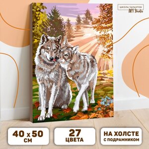 Картина по номерам на холсте с подрамником 'Волки' 40 x 50 см