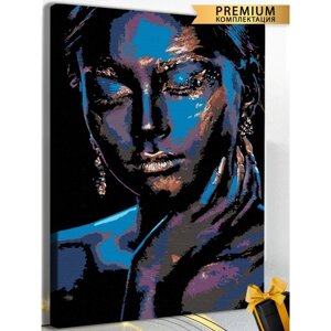 Картина по номерам 'Портрет девушки с золотом' холст на подрамнике, 40 x 60 см