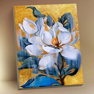 Картина по номерам с поталью 'Нежная магнолия' 15 цветов, 40 x 50 см