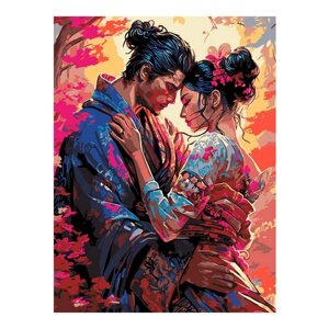 Картина по номерам 'В цвете сакуры'на картоне 28,5 x 38 см