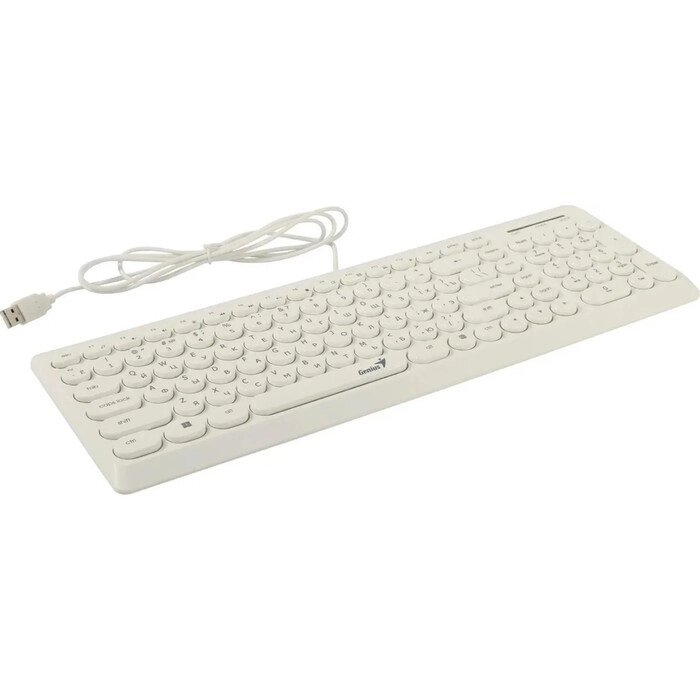 Клавиатура Genius SlimStar Q200, проводная, мембранная, 101 клавиша, USB, белая от компании Интернет-магазин "Flap" - фото 1