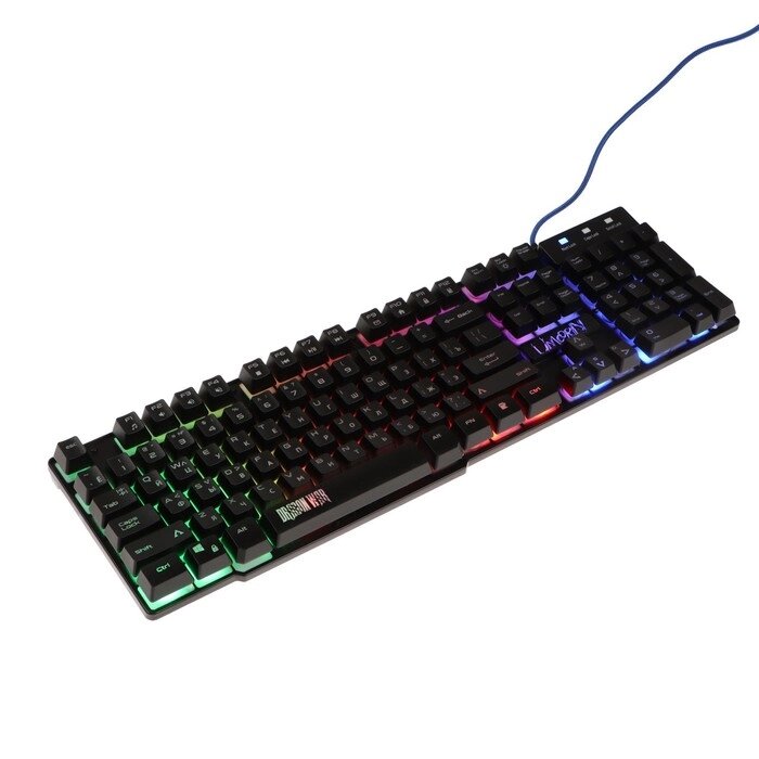 Клавиатура Qumo Unicorn K01, игровая, проводная, мембранная,104 клавиши, USB, подсв, чёрная от компании Интернет-магазин "Flap" - фото 1