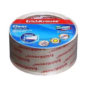 Клейкая лента упаковочная ErichKrause 'Clear'48 мм х 50 м, 60 мкм, прозрачная, цена за 1 шт.