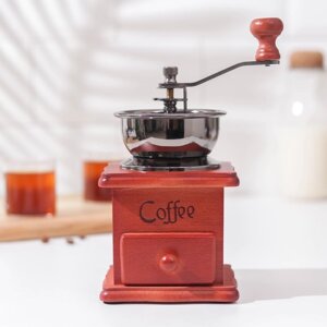 Кофемолка ручная 'Утренний кофе'9,8x16 см, красное дерево