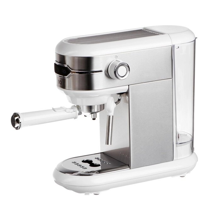 Кофеварка BQ CM3001, рожковая, 1450 Вт, 1 л, бело-серебристая от компании Интернет-магазин "Flap" - фото 1