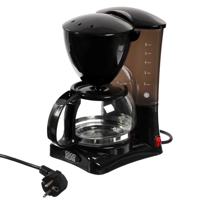 Кофеварка GOODHELPER СМ-D102, капельная, 650 Вт, 0.65 л, чёрная от компании Интернет-магазин "Flap" - фото 1