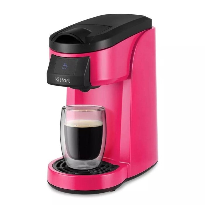 Кофеварка Kitfort КТ-7121-1, капсульная, 800 Вт, 0.36 л, розовая от компании Интернет-магазин "Flap" - фото 1