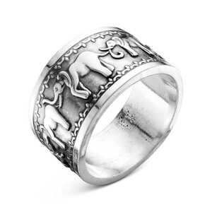 Кольцо 'Слон'посеребрение с оксидированием, 16 размер
