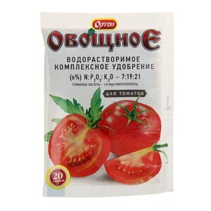 Комплексное водорастворимое удобрение с гуматом 'Ортон'овощное для томатов, 20 г (комплект из 5 шт.)