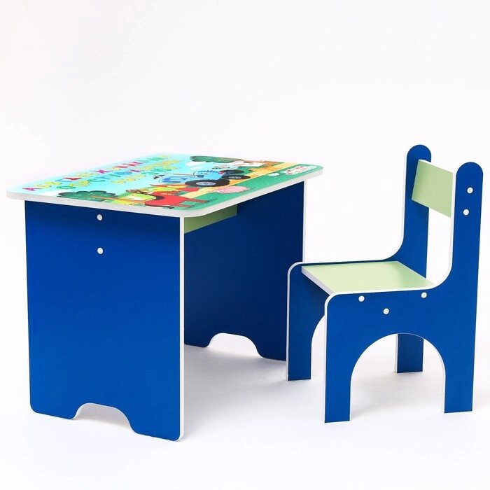 Комплект мебели 'Синий трактор', стол и стул от компании Интернет-магазин "Flap" - фото 1
