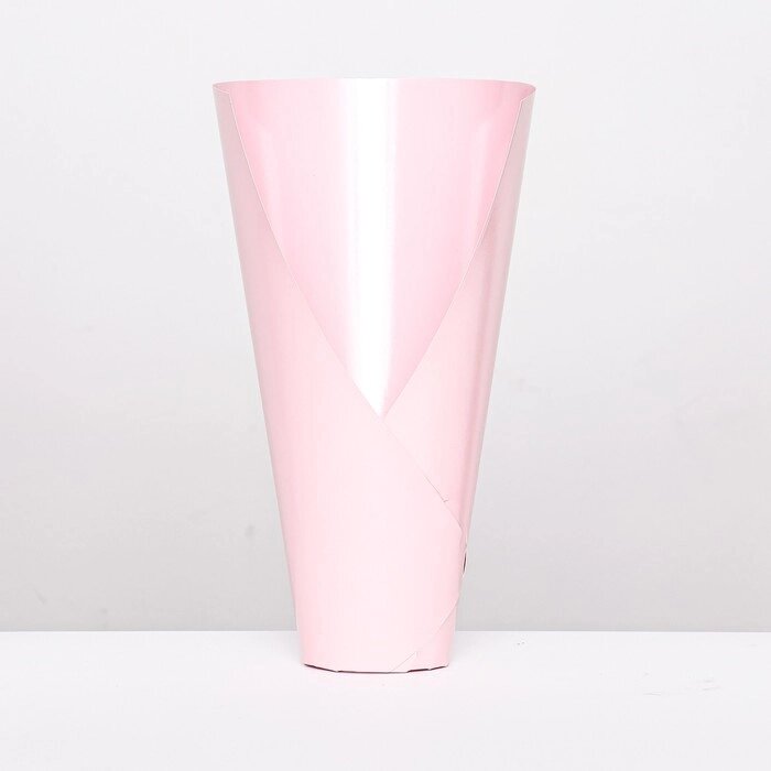 Конус флористический без дна, складной, розовый, 32х30см (комплект из 5 шт.) от компании Интернет-магазин "Flap" - фото 1