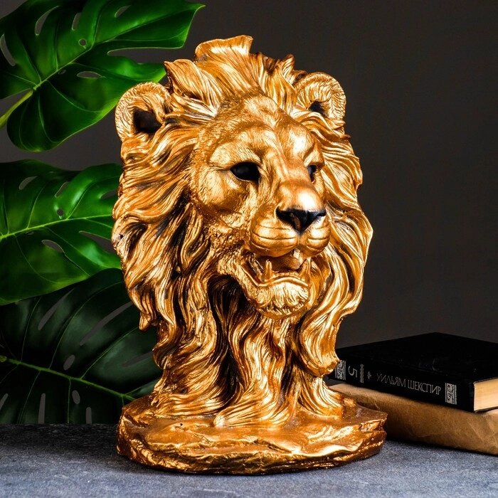 Копилка 'Голова льва малая' бронза, 16х25х38см от компании Интернет-магазин "Flap" - фото 1