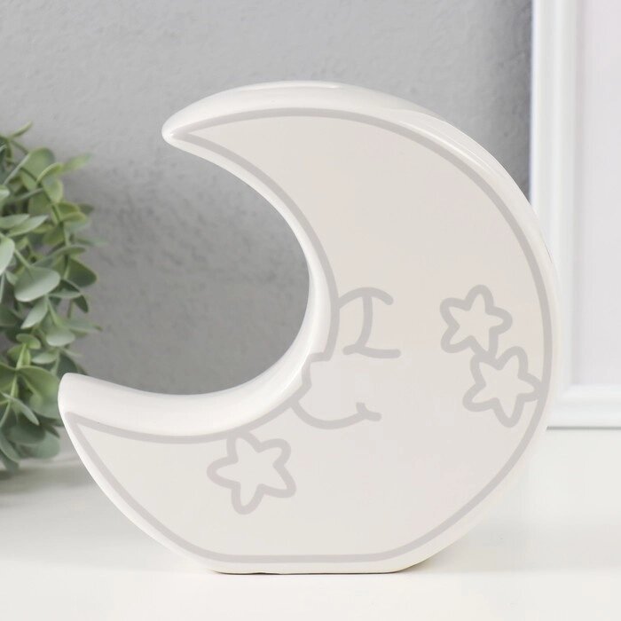 Копилка керамика 'Месяц со звёздами' белый 20х5,5х19,8 см от компании Интернет-магазин "Flap" - фото 1
