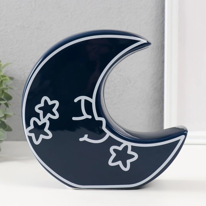 Копилка керамика 'Месяц со звёздами' синий 20х5,5х19,8 см от компании Интернет-магазин "Flap" - фото 1