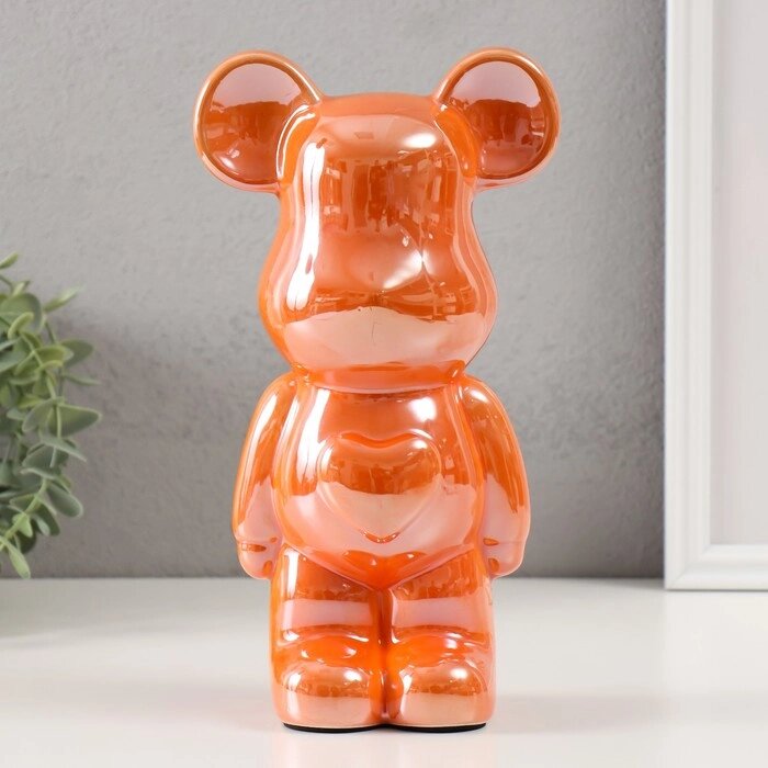Копилка керамика 'Мишка' оранжевый хамелеон 9,5х14х25 см от компании Интернет-магазин "Flap" - фото 1