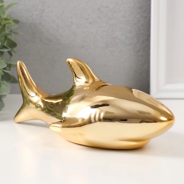 Копилка керамика 'Золотая акула' 24,5х12,5х11 см от компании Интернет-магазин "Flap" - фото 1