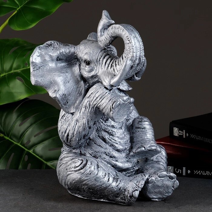 Копилка 'Слон сидя' серебро, 37х24х29см от компании Интернет-магазин "Flap" - фото 1