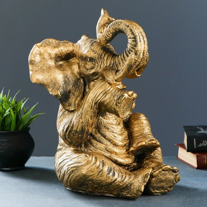 Копилка 'Слон сидя' золото, 40х23х29см от компании Интернет-магазин "Flap" - фото 1