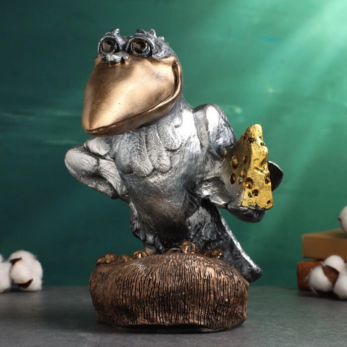 Копилка 'Ворона с сыром' бронза-серебро, 31см от компании Интернет-магазин "Flap" - фото 1