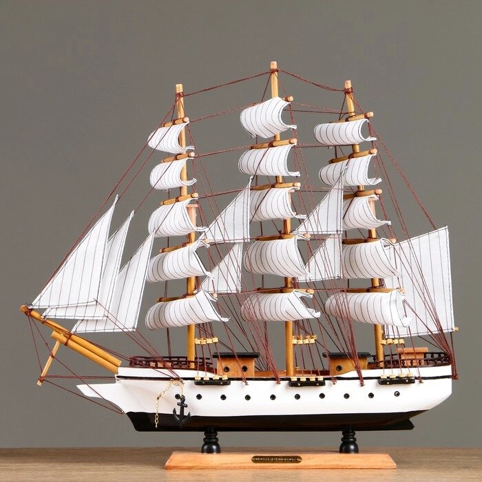Корабль 'Бонавентур' с белыми парусами, белый корпус, 49*10*43см от компании Интернет-магазин "Flap" - фото 1