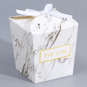 Коробка бонбоньерка, упаковка подарочная, Мрамор'7.5 х 8 х 7.5 см (комплект из 5 шт.)