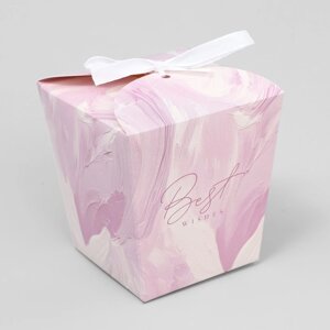 Коробка бонбоньерка, упаковка подарочная, Текстуры'7.5 х 8 х 7.5 см (комплект из 5 шт.)
