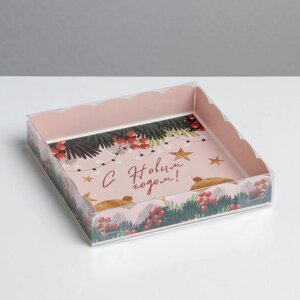 Коробка для кондитерских изделий с PVC крышкой 'Яркие истории'15 x 15 x 3 см (комплект из 5 шт.)