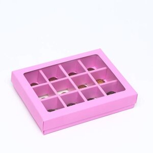 Коробка для конфет, 12 шт, сиреневая, 19 х 15 х 3,6 см (комплект из 5 шт.)