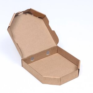 Коробка для пиццы, бурая, 21 х 21 х 4 см (комплект из 20 шт.)