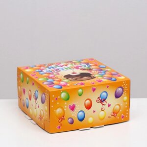 Коробка для торта 'Happy Birthday'24 х 24 х 12 см, 1,5 кг (комплект из 5 шт.)