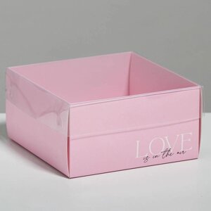 Коробка под бенто-торт с PVC крышкой, кондитерская упаковка 'Love'12 х 6 х 11,5 см (комплект из 5 шт.)