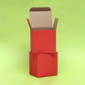 Коробка под кружку, без окна, красная 12 х 9,5 х 12 см (комплект из 10 шт.)