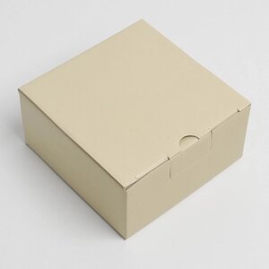 Коробка подарочная складная, упаковка, Бежевая'15 х 15 х 7 см