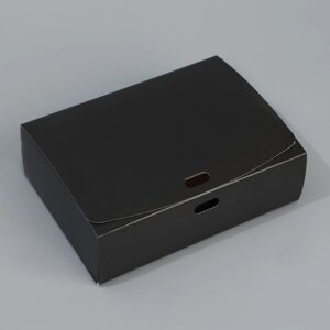 Коробка подарочная складная, упаковка, Чёрная'16.5 х 12.5 х 5 см, БЕЗ ЛЕНТЫ