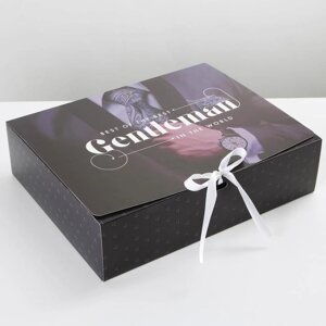 Коробка подарочная складная, упаковка, Джентельмен'31 х 24.5 х 8 см
