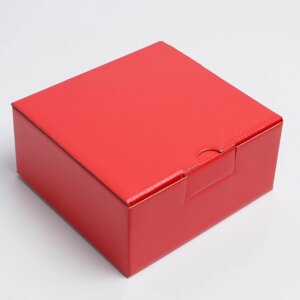 Коробка подарочная складная, упаковка, Красная'15 х 15 х 7 см