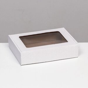 Коробка самосборная, белая с окном, 21 х 15 х 5 см (комплект из 5 шт.)