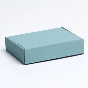 Коробка самосборная, голубая 21 х 15 х 5 см (комплект из 10 шт.)